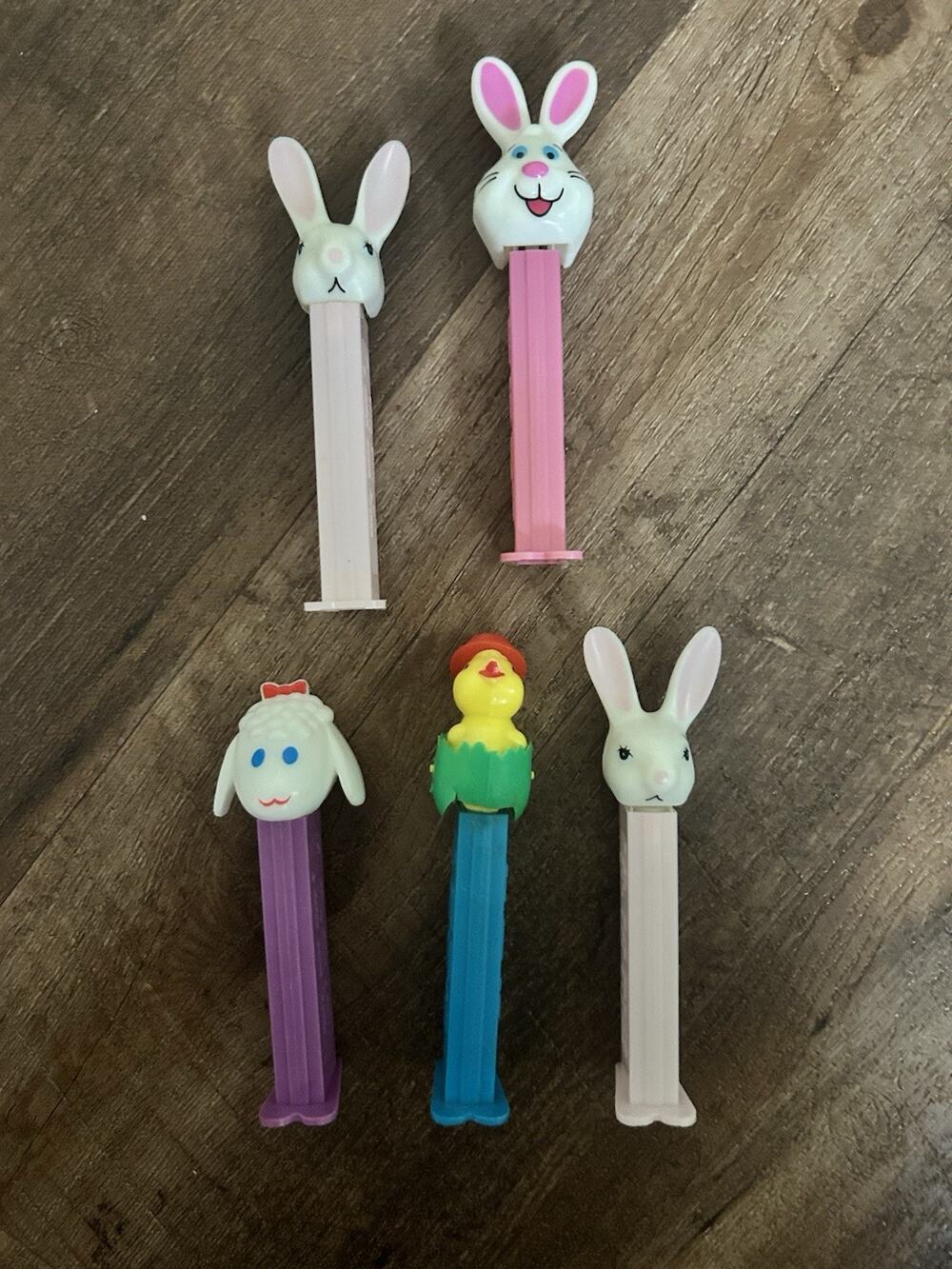 Easter Spring Theme Vintage Used Pez Dispensers Set of 5